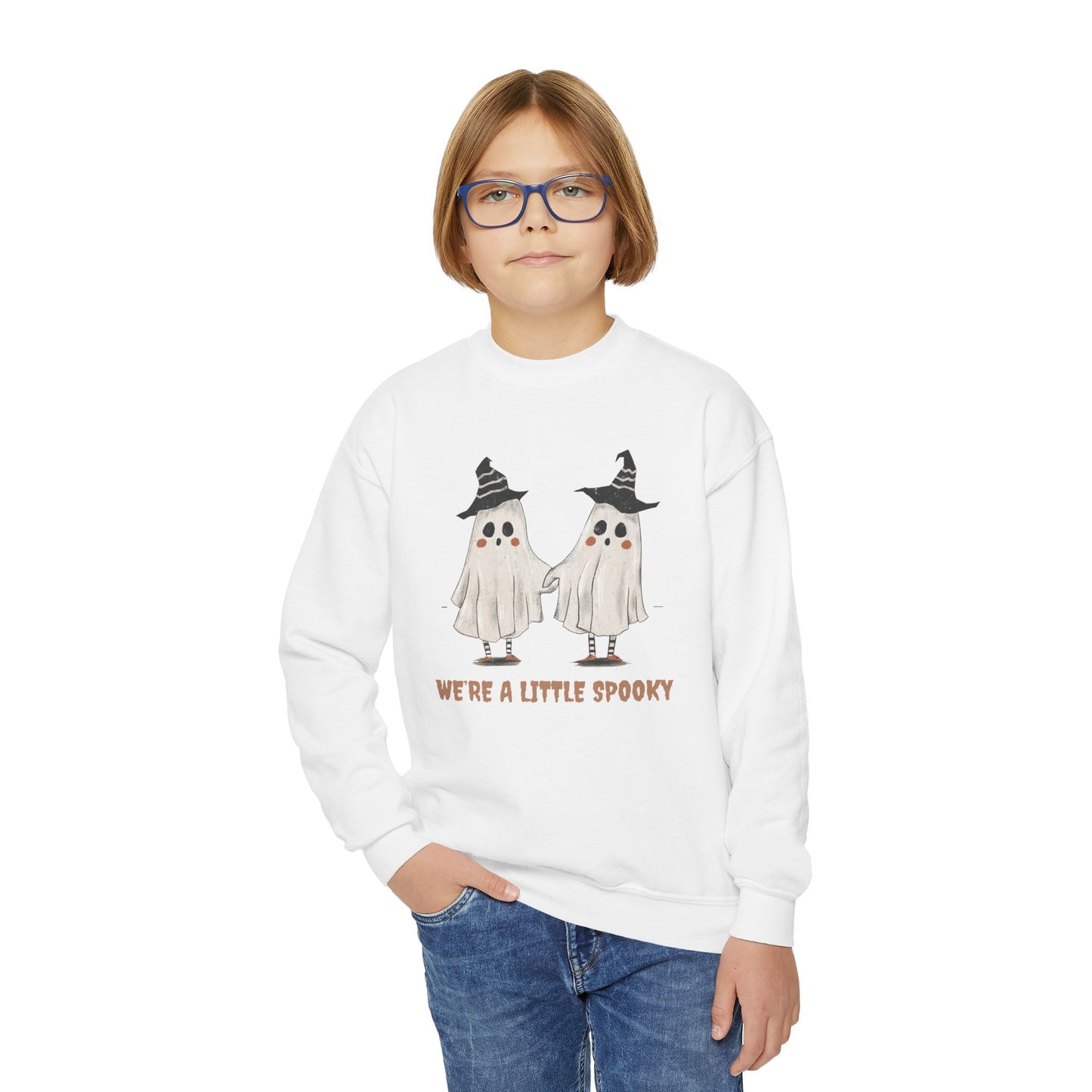 Youth Crewneck Sweatshirt | Spooky season is always more fun with a friend.