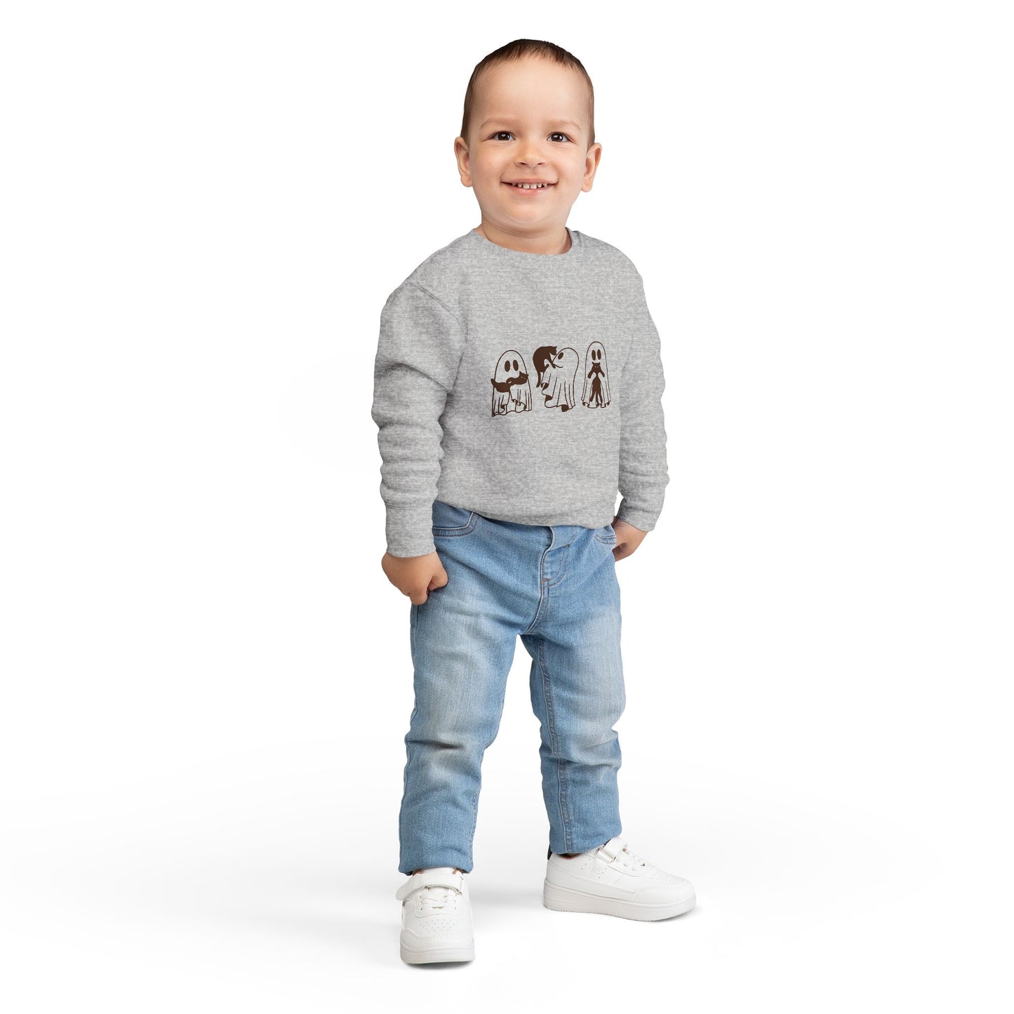 Kids Crewneck Sweatshirt | Too cute to spook 👻🐾