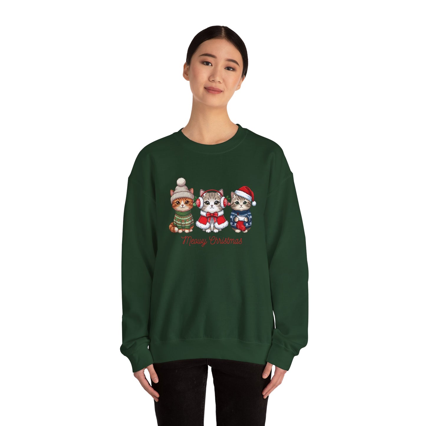 Christmas Kittens Sweatshirt — Merry Christmas Cute Cat Holiday Crewneck