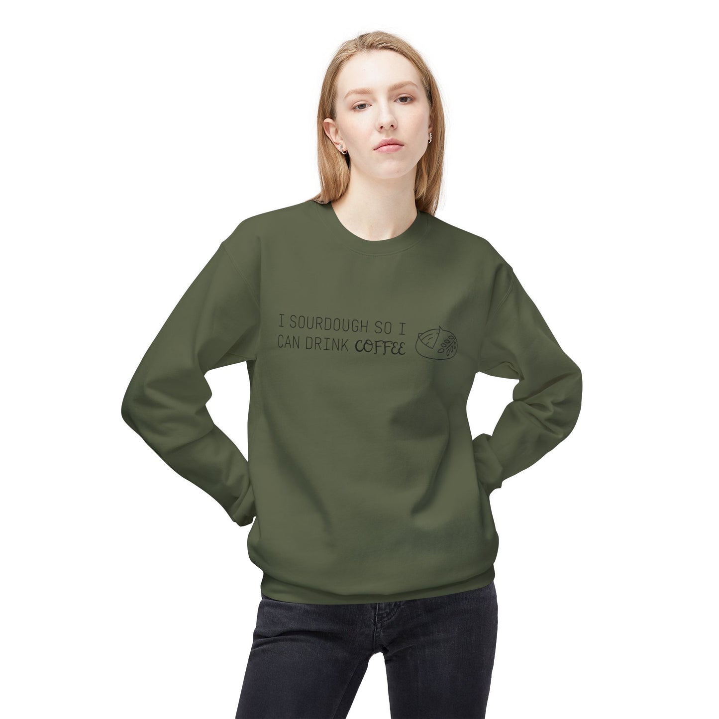 Crewneck Sweatshirt | ☕🍞 The circle of life: Coffee fuels sourdough, sourdough deserves coffee.