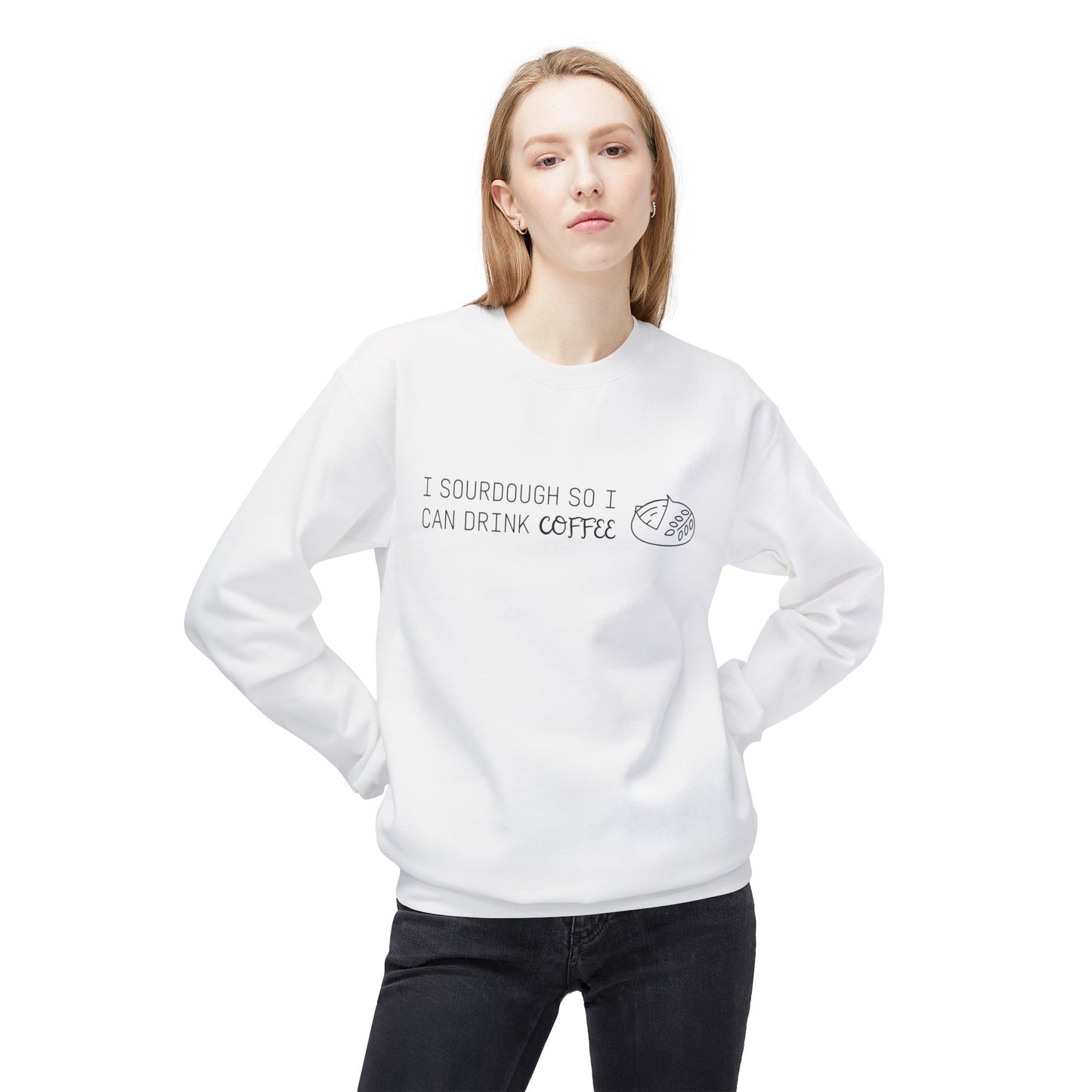 Crewneck Sweatshirt | ☕🍞 The circle of life: Coffee fuels sourdough, sourdough deserves coffee.