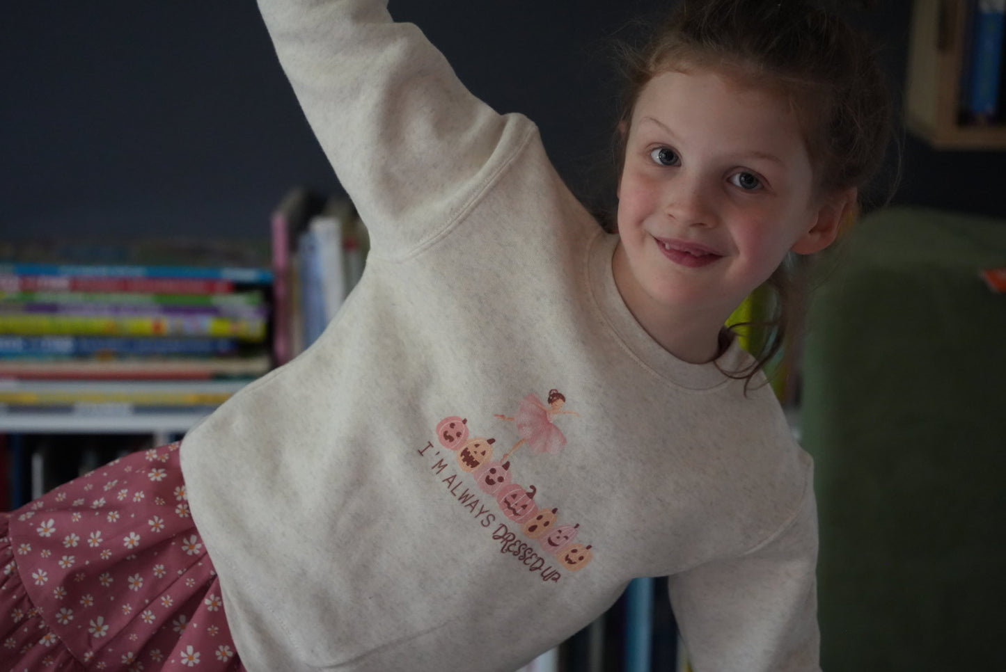 Kids Crewneck Sweatshirt | Because twirls and pumpkins are always in season.