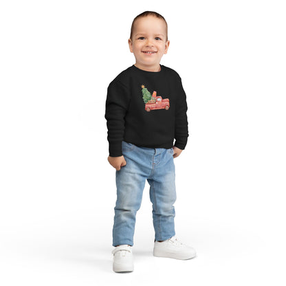 Kids Toddler Sweatshirt — Nostalgic Truck with Christmas Tree