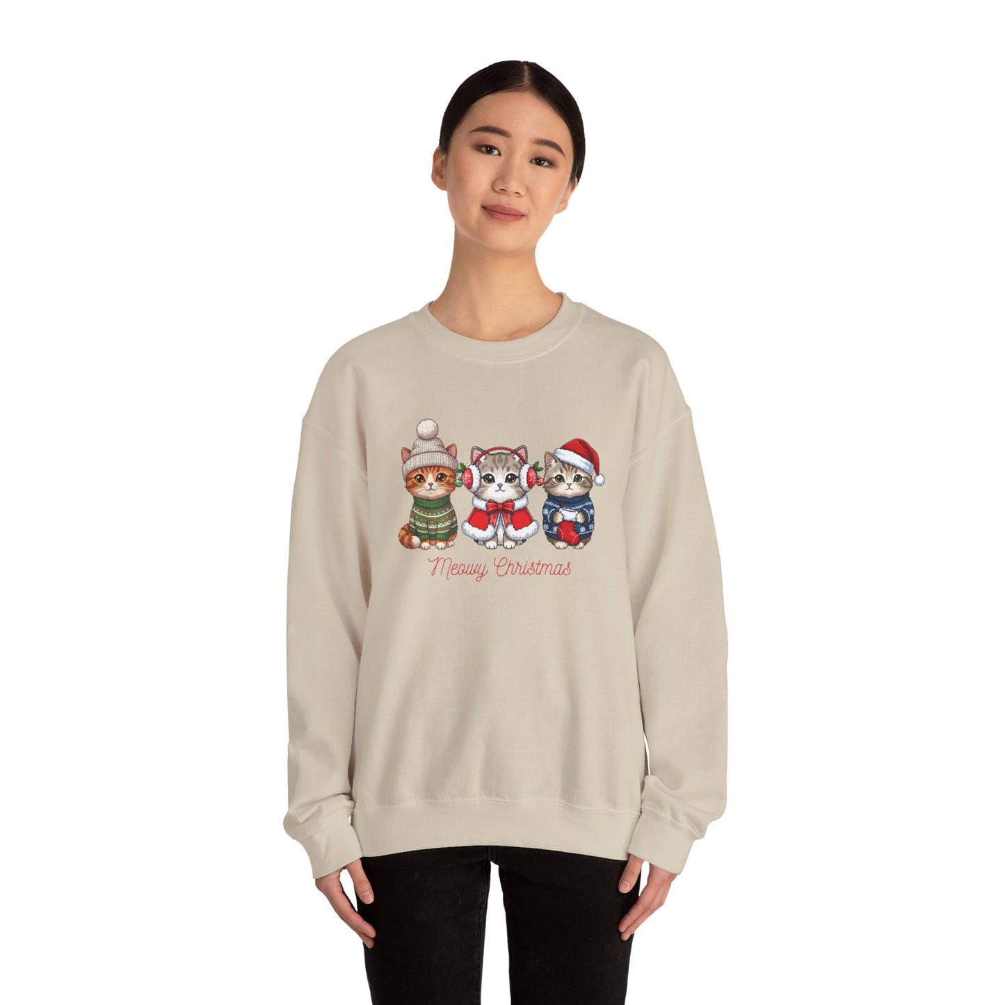 Christmas Kittens Sweatshirt — Merry Christmas Cute Cat Holiday Crewneck