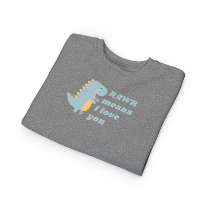Dino "RAWR means I love you" Valentine Crewneck for Kids