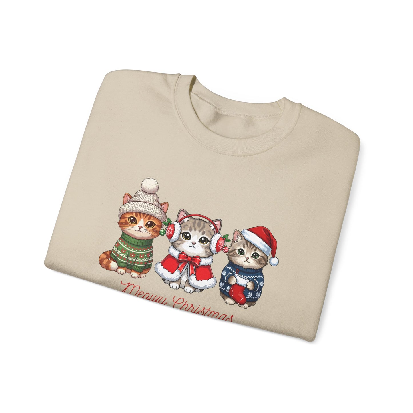 Christmas Kittens Sweatshirt — Merry Christmas Cute Cat Holiday Crewneck