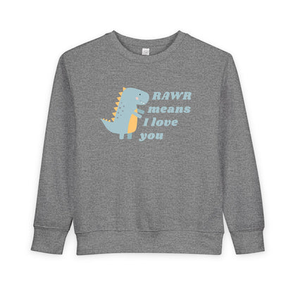 Dino "RAWR means I love you" Valentine Crewneck for Kids