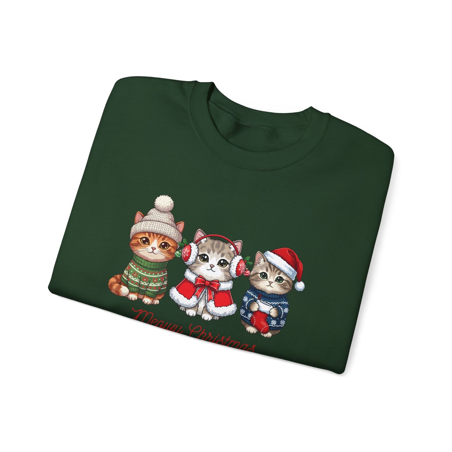 Christmas Kittens Sweatshirt — Merry Christmas Cute Cat Holiday Crewneck