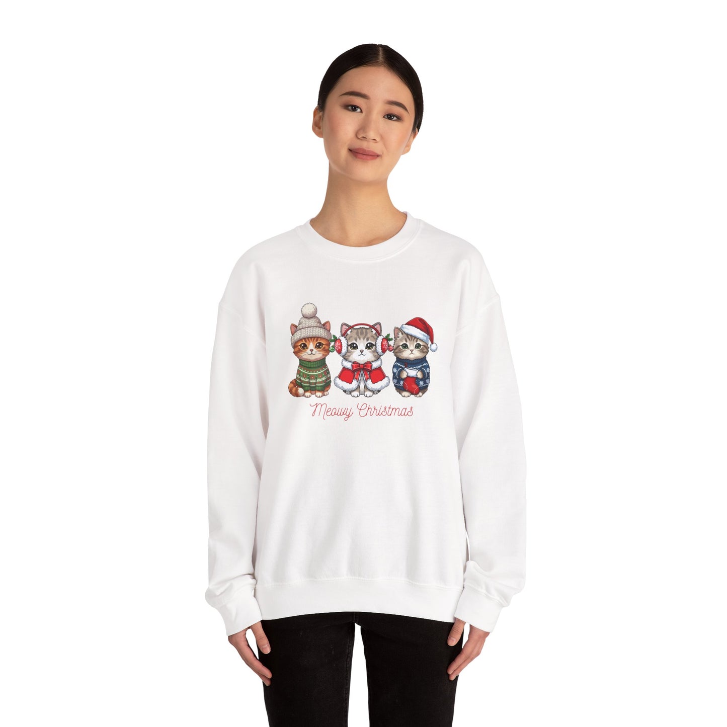 Christmas Kittens Sweatshirt — Merry Christmas Cute Cat Holiday Crewneck