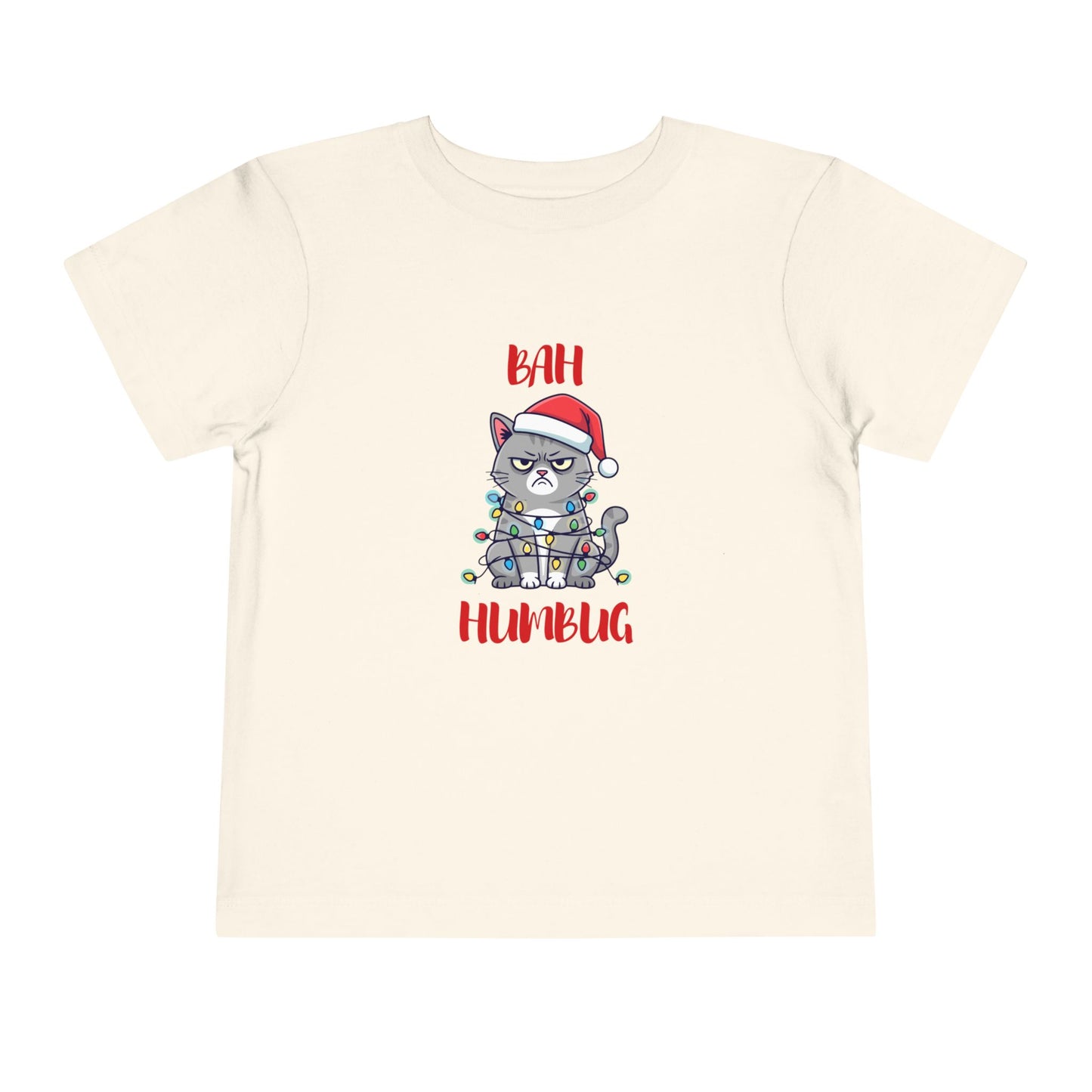 Toddler Tee — "Bah Humbug" Grumpy Cat Christmas Shirt