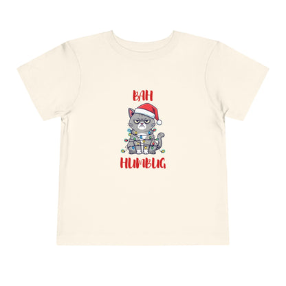 Toddler Tee — "Bah Humbug" Grumpy Cat Christmas Shirt