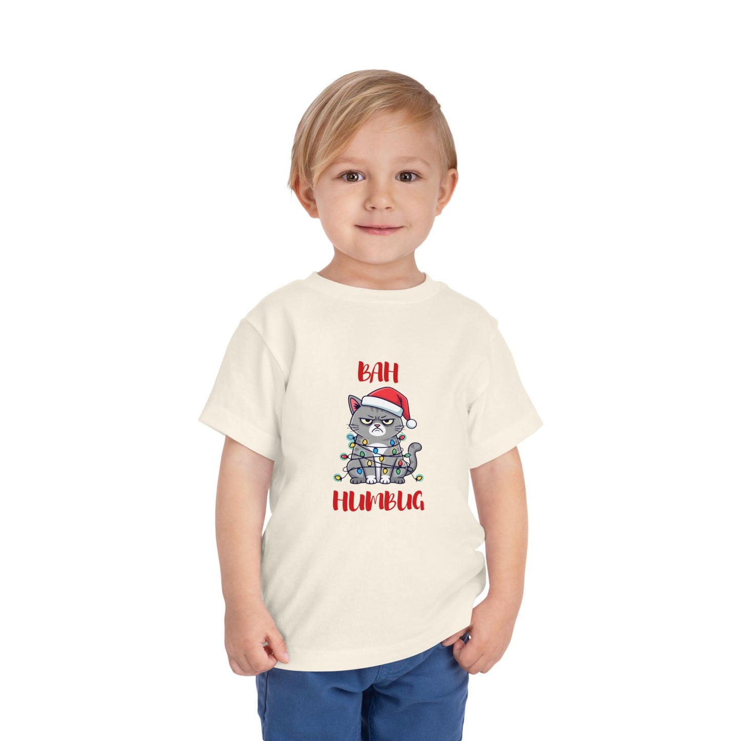 Toddler Tee — "Bah Humbug" Grumpy Cat Christmas Shirt