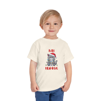Toddler Tee — "Bah Humbug" Grumpy Cat Christmas Shirt