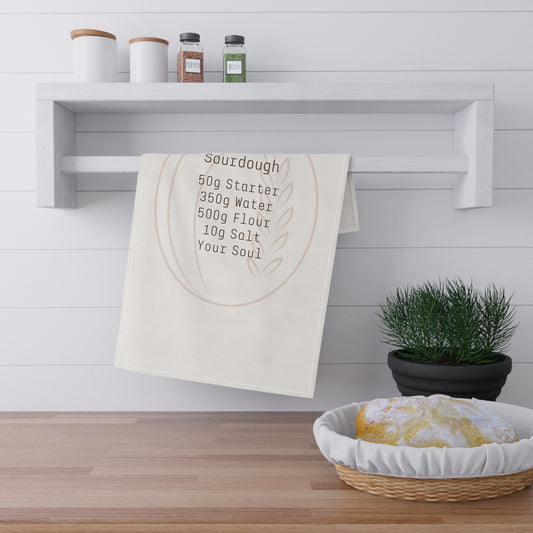 Sourdough Recipe Cotton Tea Towel — 50g Starter Baking Kitchen Towel