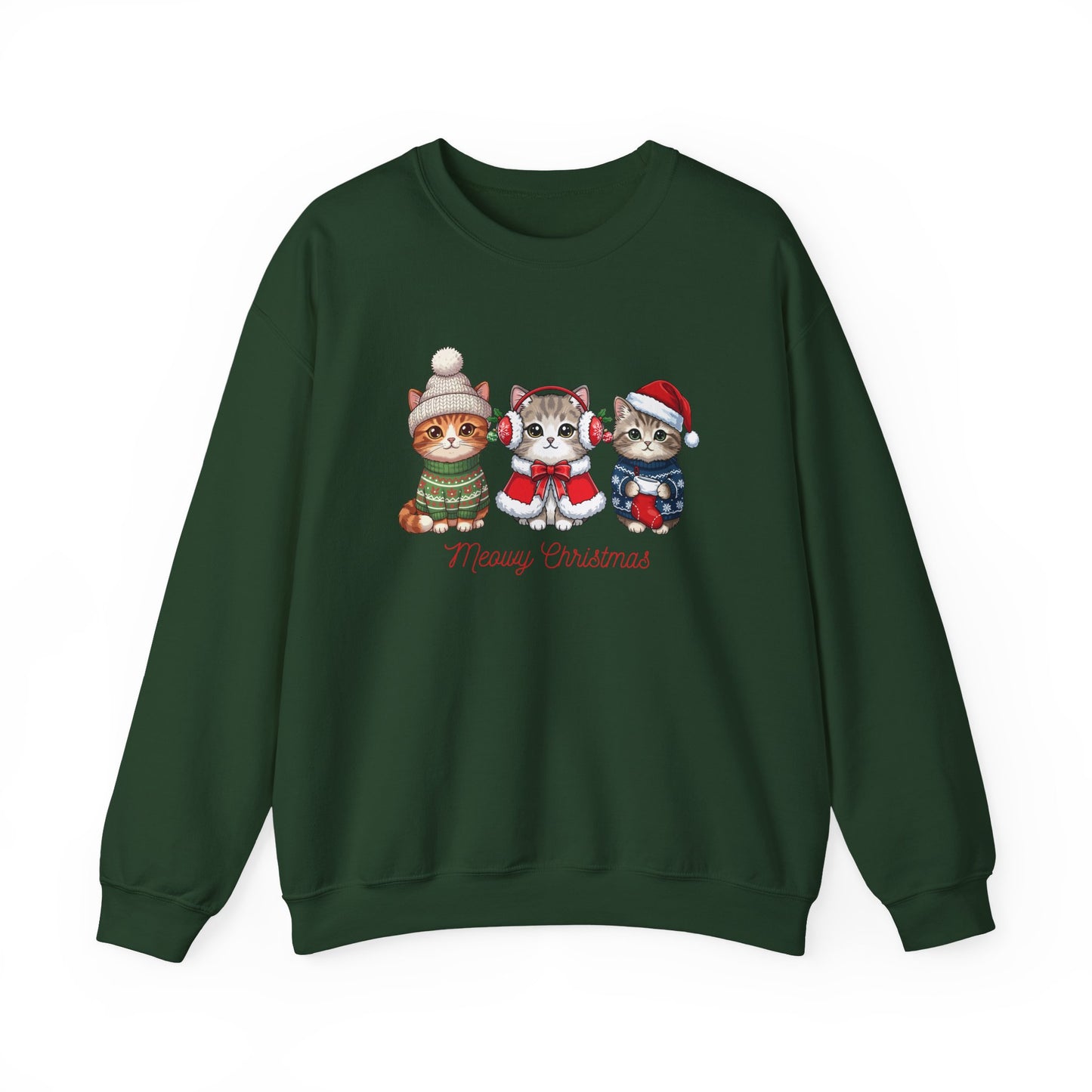 Christmas Kittens Sweatshirt — Merry Christmas Cute Cat Holiday Crewneck