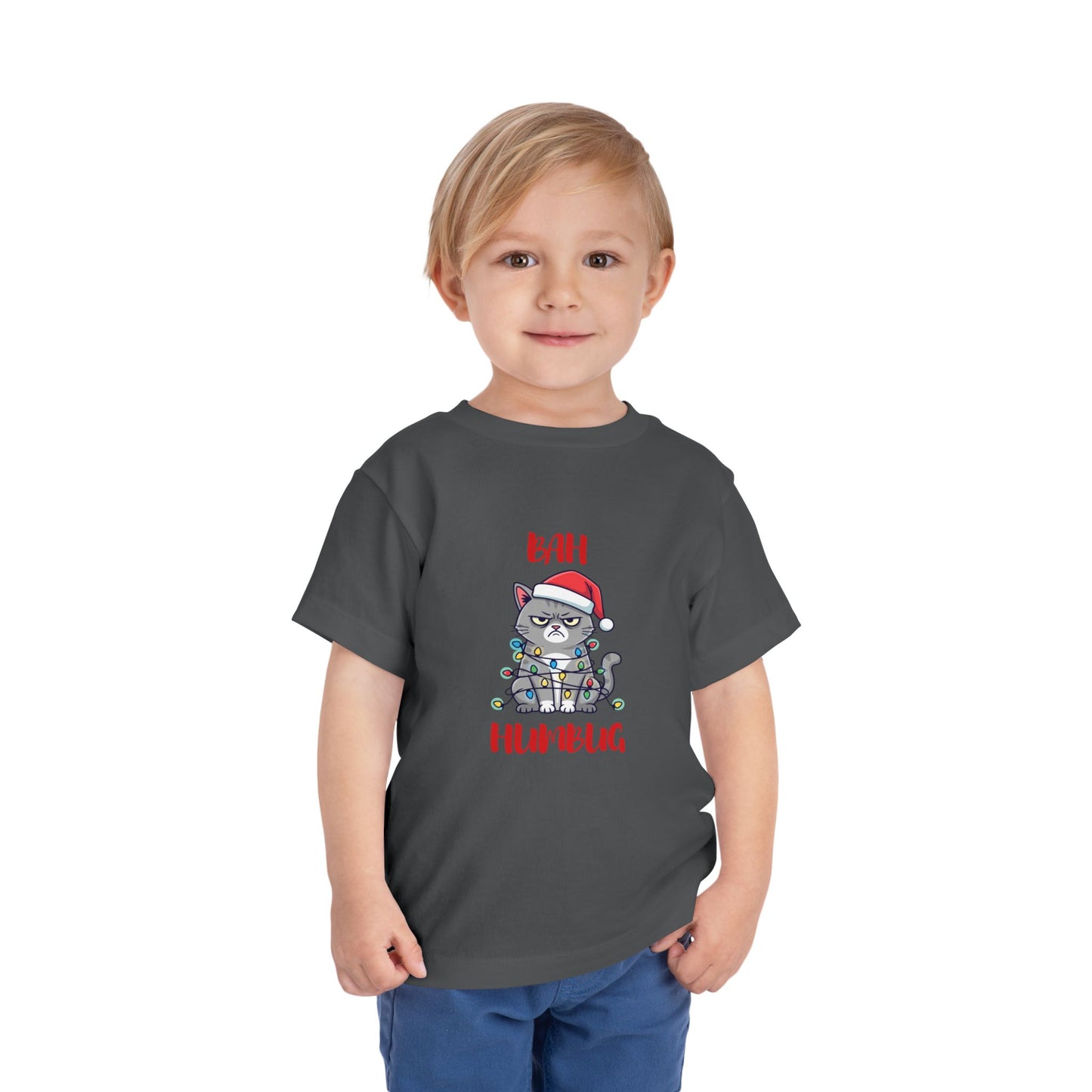 Toddler Tee — "Bah Humbug" Grumpy Cat Christmas Shirt