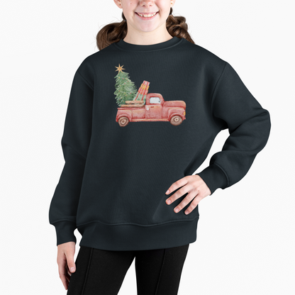 Kids Toddler Sweatshirt — Nostalgic Truck with Christmas Tree