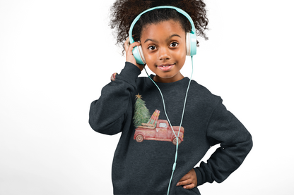 Kids Toddler Sweatshirt — Nostalgic Truck with Christmas Tree