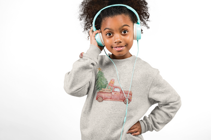 Kids Toddler Sweatshirt — Nostalgic Truck with Christmas Tree