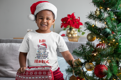 Toddler Tee — "Bah Humbug" Grumpy Cat Christmas Shirt