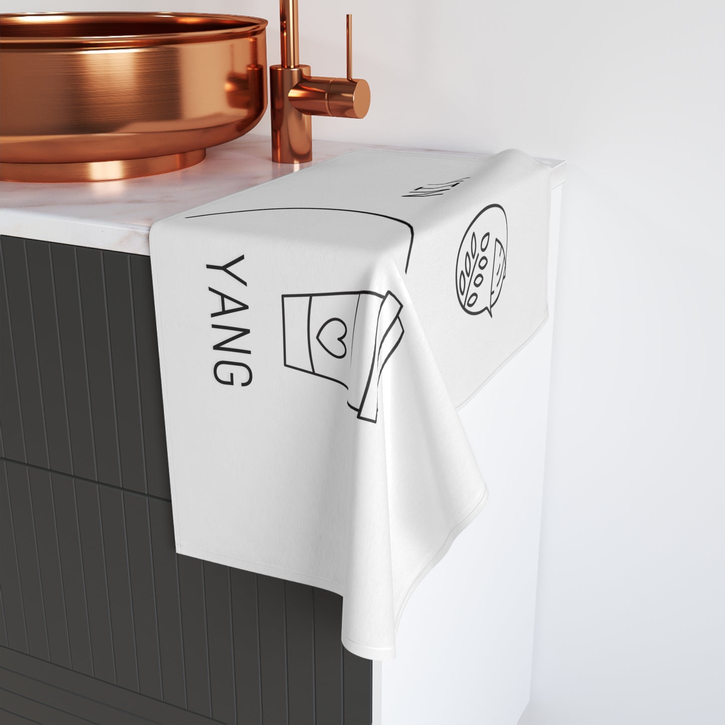 Yin Yang Sourdough & Coffee Hand Towel — Cute Minimalist Kitchen Towel