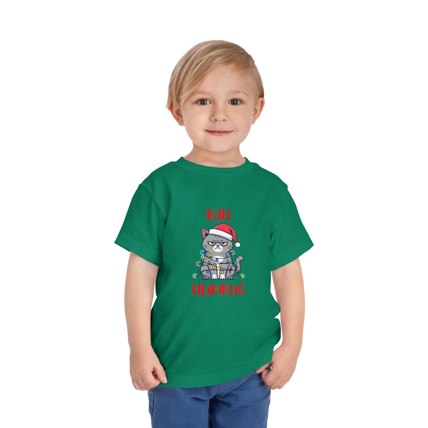 Toddler Tee — "Bah Humbug" Grumpy Cat Christmas Shirt