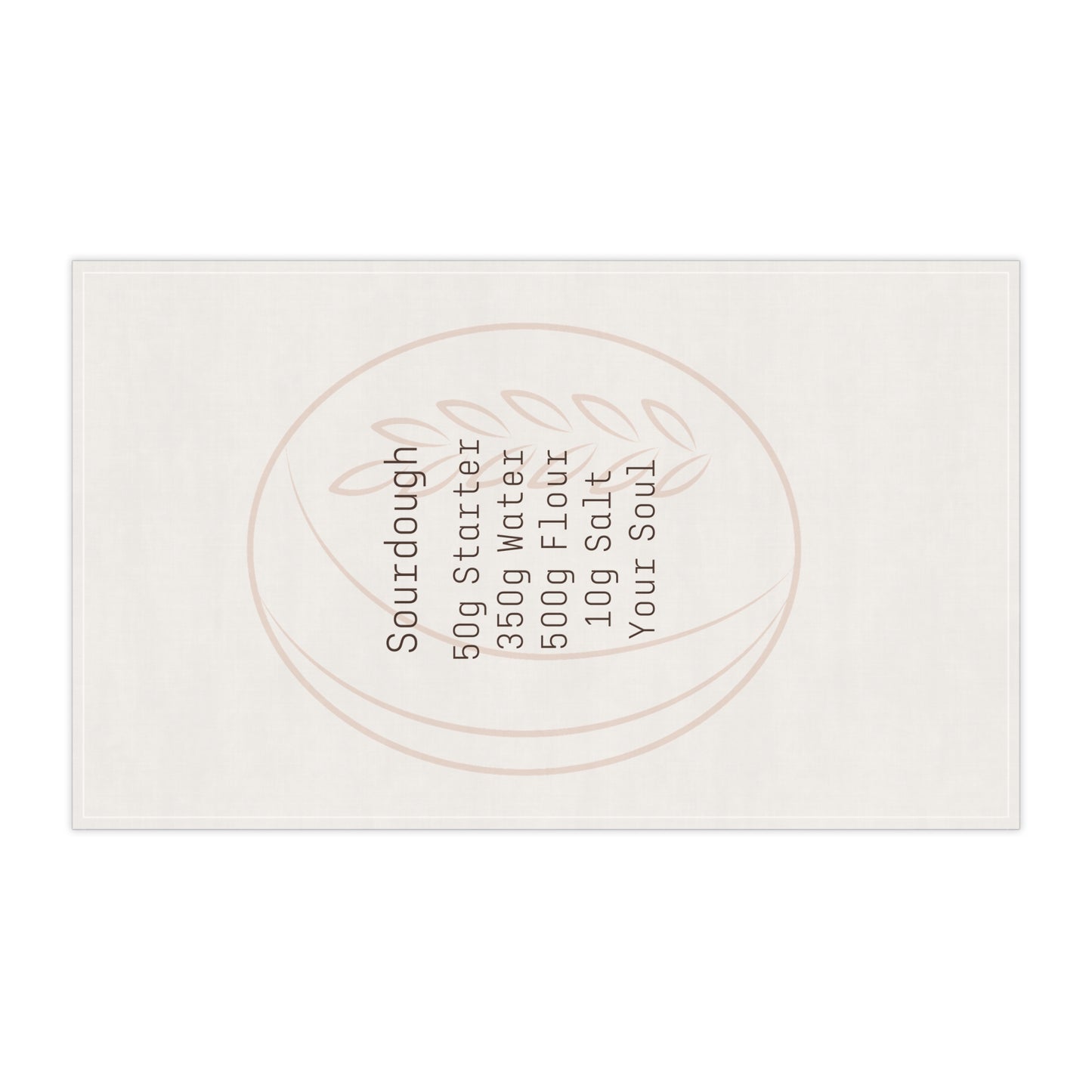 Sourdough Recipe Cotton Tea Towel — 50g Starter Baking Kitchen Towel