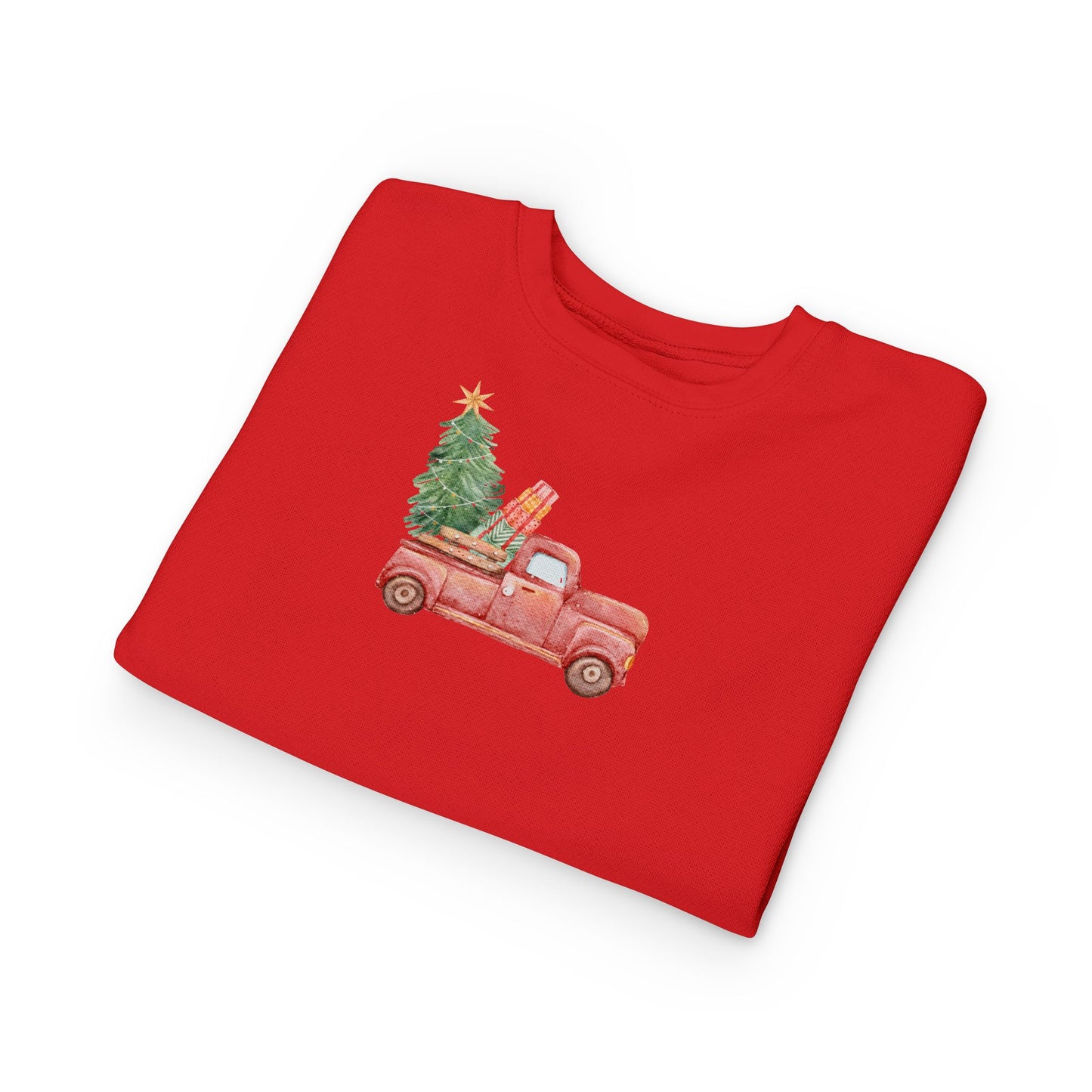 Kids Toddler Sweatshirt — Nostalgic Truck with Christmas Tree