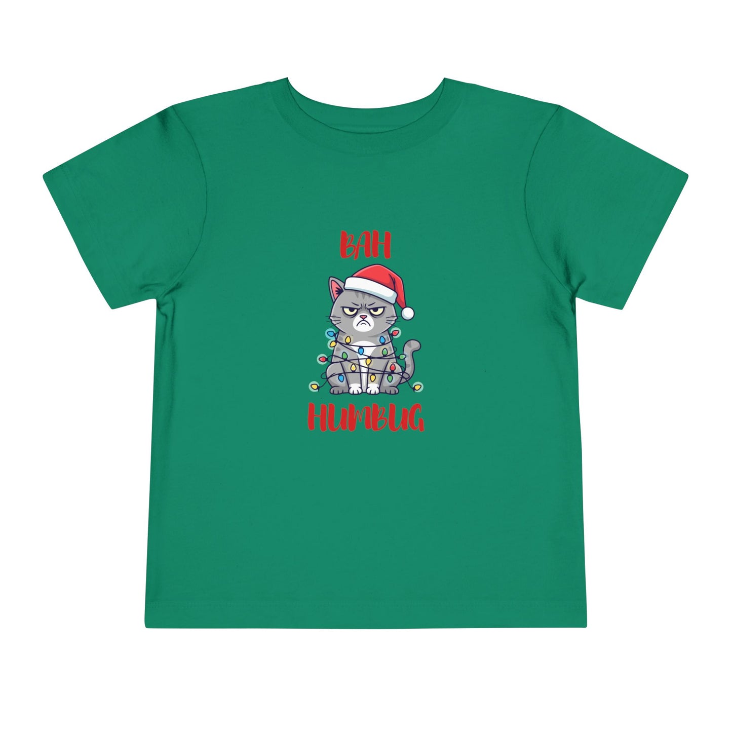 Toddler Tee — "Bah Humbug" Grumpy Cat Christmas Shirt