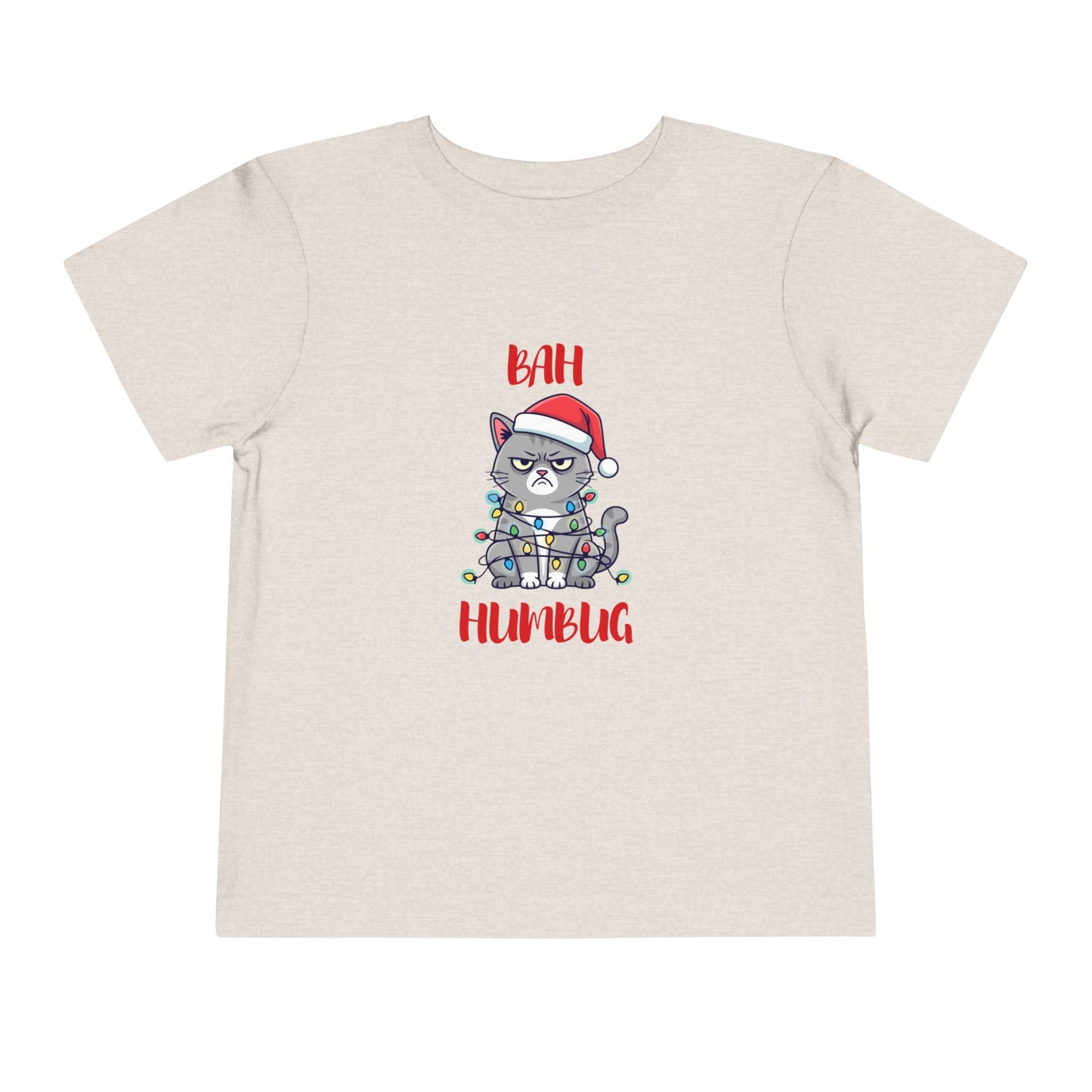 Toddler Tee — "Bah Humbug" Grumpy Cat Christmas Shirt