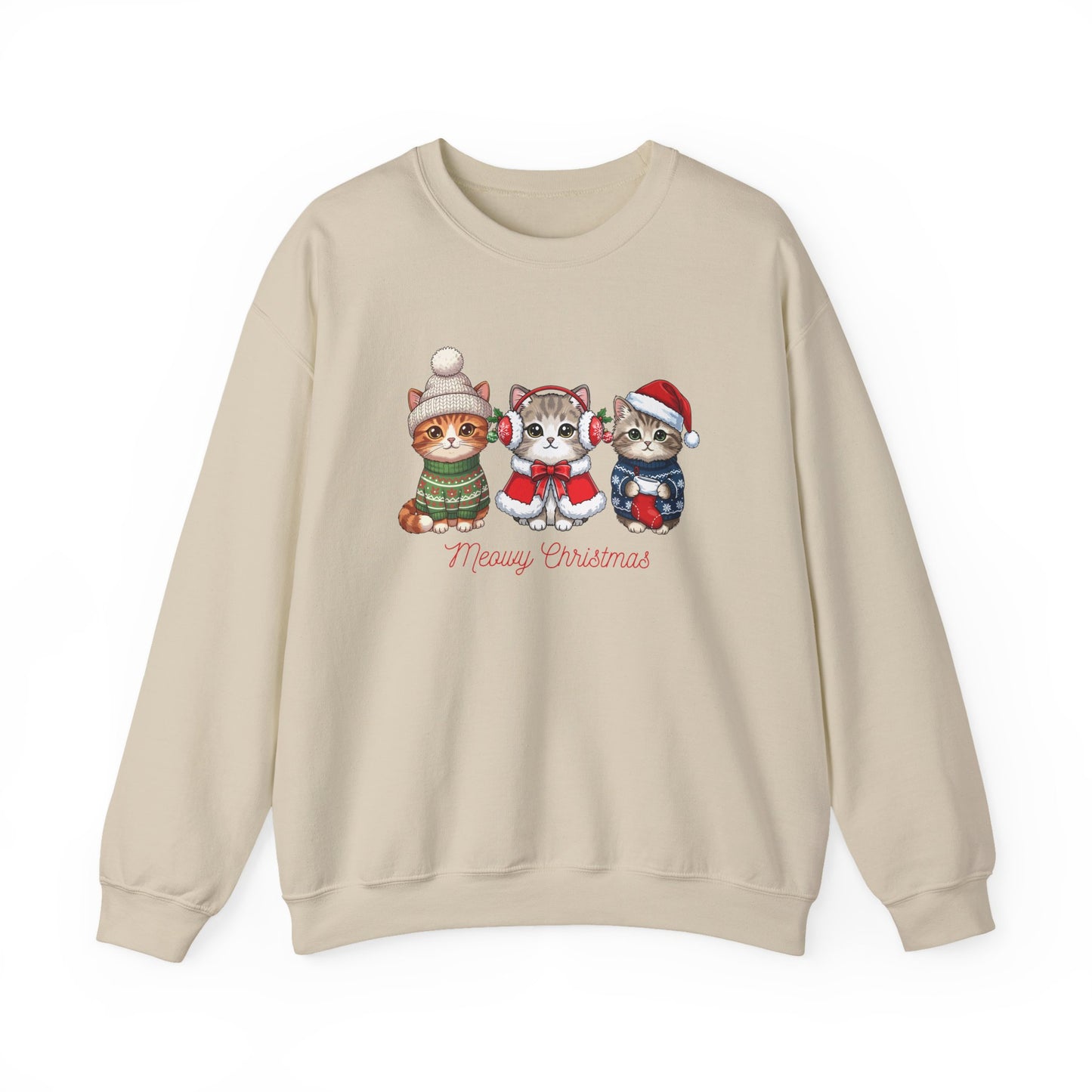Christmas Kittens Sweatshirt — Merry Christmas Cute Cat Holiday Crewneck