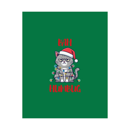 Grumpy Cat Wrapped in Lights Christmas Poster