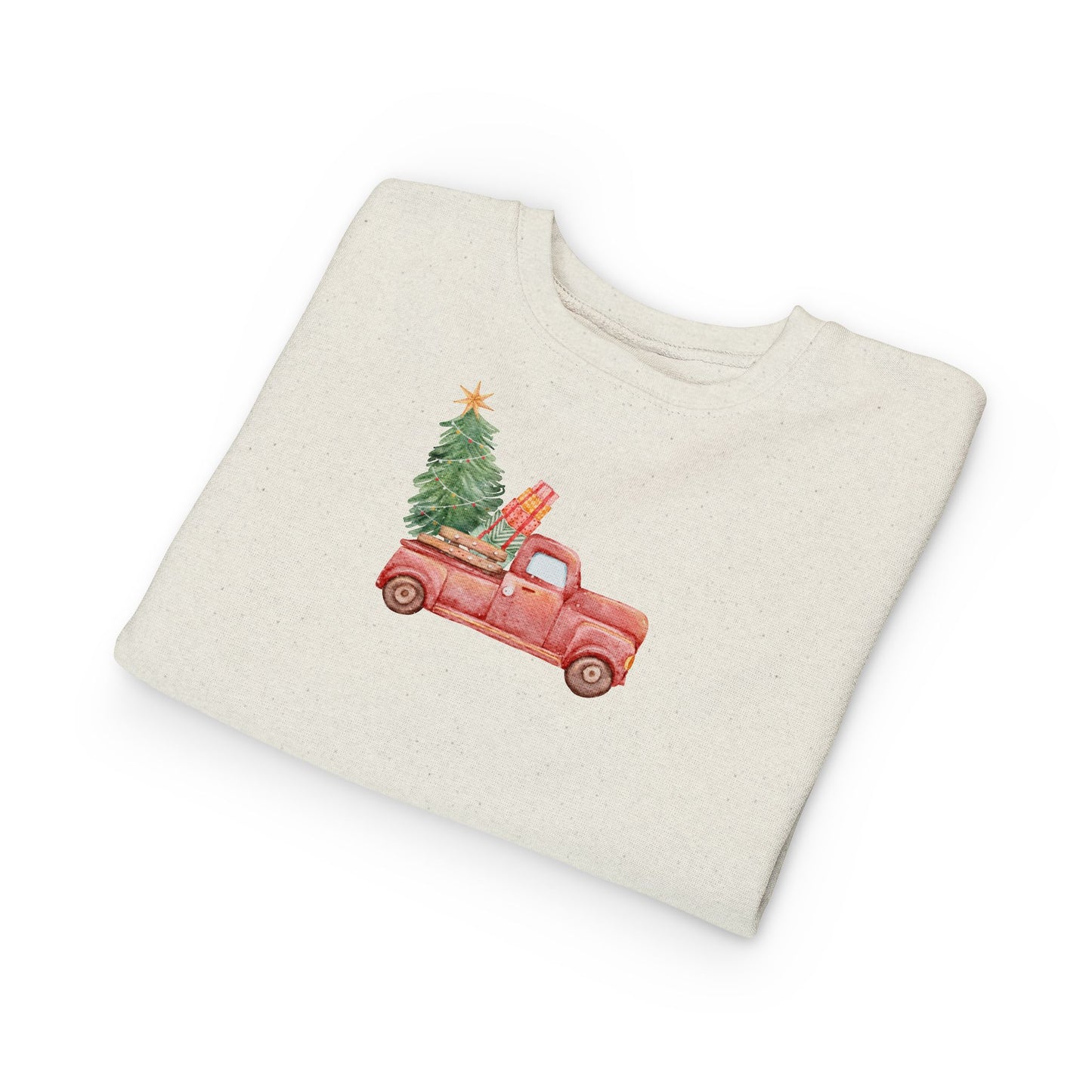 Kids Toddler Sweatshirt — Nostalgic Truck with Christmas Tree
