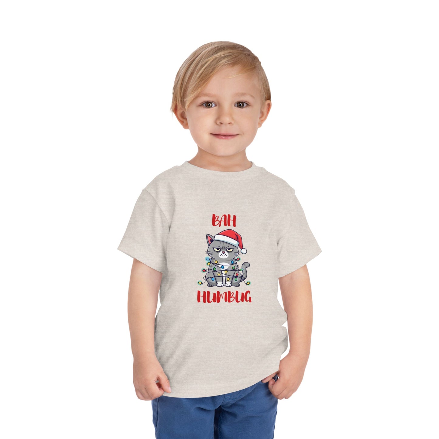 Toddler Tee — "Bah Humbug" Grumpy Cat Christmas Shirt