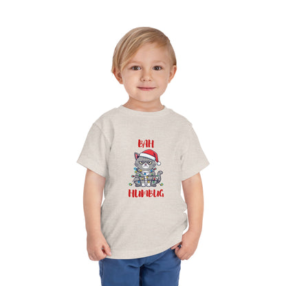 Toddler Tee — "Bah Humbug" Grumpy Cat Christmas Shirt