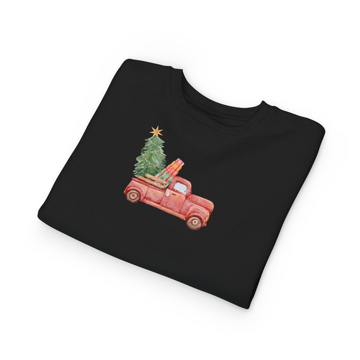 Kids Toddler Sweatshirt — Nostalgic Truck with Christmas Tree