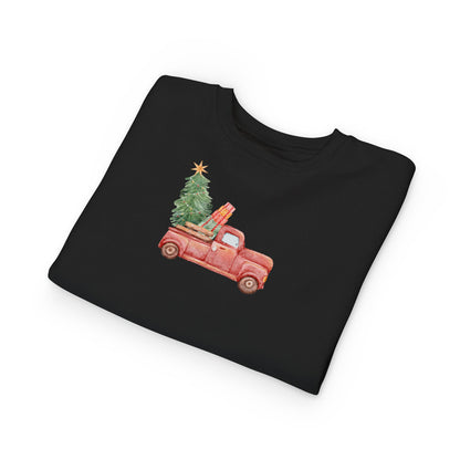 Kids Toddler Sweatshirt — Nostalgic Truck with Christmas Tree
